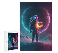 1000 PCS Jigsaw Puzzles for Adults Astronaut Holding Planet Jigsaws for Adults DIY Toys Analysis And Logic Unique Gifts for Birthday And Christmas 1000 PCS