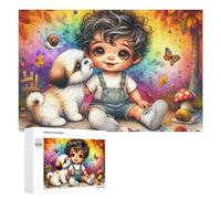 1000 PCS Jigsaw Puzzles for Adults Autumn Adventure with Puppy Puzzles for Adults DIY Toys Home Decoration Difficult And Challenge 1000 PCS