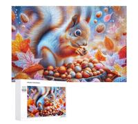 1000 PCS Jigsaw Puzzles for Adults Autumn Squirrel with Nuts Jigsaw for Adults Relax Games For Family Fun for Is Ideal As A Gift 1000 PCS
