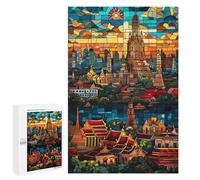 1000 PCS Jigsaw Puzzles for Adults Bangkok Temple Sunset Jigsaw for Adults Relax Games Hand Speed Race for Is Ideal As A Gift 1000 PCS