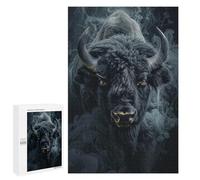 1000 PCS Jigsaw Puzzles for Adults Bison in Black Smoke Jigsaws for Adults DIY Toys Analysis And Logic Unique Gifts for Birthday And Christmas 1000 PCS