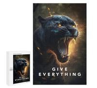 1000 PCS Jigsaw Puzzles for Adults Black Panther Roar -1 Jigsaw for Adults Relax Games Hand Speed Race for Is Ideal As A Gift 1000 PCS