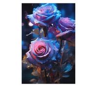 1000 PCS Jigsaw Puzzles for Adults Blue And Purple Rose Adult Jigsaw Puzzle Brain Teaser Game Difficult Challenge Difficult And Challenge 1000 PCS