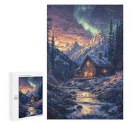 1000 PCS Jigsaw Puzzles for Adults Cabin in The Snow Mountains Jigsaw for Adults Relax Games Hand Speed Race for Is Ideal As A Gift 1000 PCS