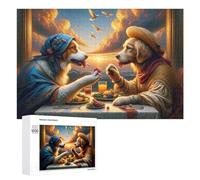 1000 PCS Jigsaw Puzzles for Adults Canine Dinner A Royal Feast Teenagers Puzzles Hands-on Game Improve Memory Parent-child Interaction 1000 PCS