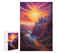 1000 PCS Jigsaw Puzzles for Adults Castle in The Sunset Valley Teenagers Puzzles Hands-on Game Improve Memory Parent-child Interaction 1000 PCS