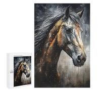 1000 PCS Jigsaw Puzzles for Adults Charcoal Horse Portrait Jigsaws for Adults DIY Toys Analysis And Logic Unique Gifts for Birthday And Christmas 1000 PCS