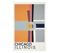 1000 PCS Jigsaw Puzzles for Adults Chicago Illinois Poster Puzzle for Adults Brain Teaser Game Wall Art Unique Gifts for Birthday And Christmas 1000 PCS
