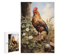 1000 PCS Jigsaw Puzzles for Adults Chicken Rooster Farm Jigsaw for Adults Brain Teaser Game Birthday Present Difficult And Challenge 1000 PCS
