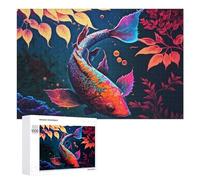 1000 PCS Jigsaw Puzzles for Adults Colorful Fish in Autumn Leaves Teenagers Puzzles Hands-on Game Improve Memory Parent-child Interaction 1000 PCS