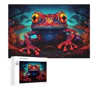 1000 PCS Jigsaw Puzzles for Adults Colorful Frog in Mystical Forest Puzzles for Adults DIY Toys Home Decoration Difficult And Challenge 1000 PCS