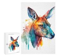 1000 PCS Jigsaw Puzzles for Adults Colorful Kangaroo Portrait Art Print Jigsaw for Adults Relax Games Hand Speed Race for Is Ideal As A Gift 1000 PCS