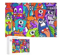 1000 PCS Jigsaw Puzzles for Adults Colorful Monster Mashup Adult Puzzles Toy Wall Decor But Fun And Humorous Parent-child Interaction 1000 PCS