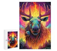 1000 PCS Jigsaw Puzzles for Adults Colorful Moose Portrait -1 Puzzles for Adults DIY Toys Home Decoration Difficult And Challenge 1000 PCS