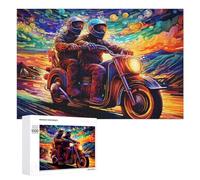 1000 PCS Jigsaw Puzzles for Adults Colorful Motorcycle Ride Jigsaw for Adults Relax Games For Family Fun for Is Ideal As A Gift 1000 PCS