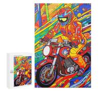1000 PCS Jigsaw Puzzles for Adults Colorful Motorcycle Rider Artwork Teenagers Puzzles Hands-on Game Improve Memory Parent-child Interaction 1000 PCS