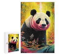 1000 PCS Jigsaw Puzzles for Adults Colorful Panda in Autumn Forest Jigsaw for Adults Family Games Presents for Women Parent-child Interaction 1000 PCS