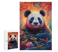 1000 PCS Jigsaw Puzzles for Adults Colorful Panda in Fantasy Forest Jigsaw for Adults Relax Games For Family Fun for Is Ideal As A Gift 1000 PCS