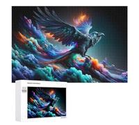 1000 PCS Jigsaw Puzzles for Adults Colorful Raven in Flight Teenagers Puzzles Hands-on Game Improve Memory Parent-child Interaction 1000 PCS