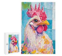 1000 PCS Jigsaw Puzzles for Adults Colorful Rooster Portrait Jigsaw for Adults Relax Games Hand Speed Race for Is Ideal As A Gift 1000 PCS