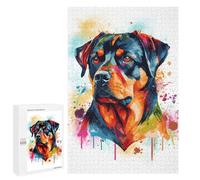 1000 PCS Jigsaw Puzzles for Adults Colorful Rottweiler Art Puzzles for Adults Fun Games Precision Cutting Birthday And Unique Gifts 1000 PCS