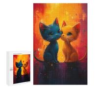 1000 PCS Jigsaw Puzzles for Adults Cute Cat Couple Jigsaws for Adults DIY Toys Analysis And Logic Unique Gifts for Birthday And Christmas 1000 PCS