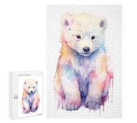 1000 PCS Jigsaw Puzzles for Adults Cute Pastel Baby Ice Bear Adult Jigsaw Anti-Stress Toys Perfect Decoration Difficult And Challenge 1000 PCS