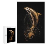 1000 PCS Jigsaw Puzzles for Adults Dolphin Gold Dark Jigsaw for Adults Brain Teaser Game Birthday Present Difficult And Challenge 1000 PCS
