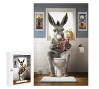 1000 PCS Jigsaw Puzzles for Adults Donkey on The Toilet Jigsaws for Adults DIY Toys Analysis And Logic Unique Gifts for Birthday And Christmas 1000 PCS