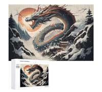 1000 PCS Jigsaw Puzzles for Adults Dragon in Snowy Mountains Jigsaw for Adults Relax Games For Family Fun for Is Ideal As A Gift 1000 PCS