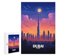 1000 PCS Jigsaw Puzzles for Adults Dubai Skyline at Sunset Puzzle for Adults Anti-Stress Toys A Work of Art Difficult And Challenge 1000 PCS