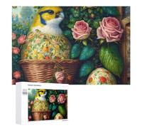 1000 PCS Jigsaw Puzzles for Adults Easter Egg Basket with Bird Jigsaw for Adults Family Games Presents for Women Parent-child Interaction 1000 PCS