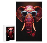 1000 PCS Jigsaw Puzzles for Adults Elephant Sunglasses Jigsaws for Adults DIY Toys Analysis And Logic Unique Gifts for Birthday And Christmas 1000 PCS