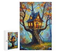 1000 PCS Jigsaw Puzzles for Adults Enchanted Treehouse Jigsaw for Adults Brain Teaser Game Birthday Present Difficult And Challenge 1000 PCS