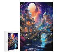 1000 PCS Jigsaw Puzzles for Adults Fantasy Castle by Moonlight Puzzles for Adults DIY Toys Home Decoration Difficult And Challenge 1000 PCS