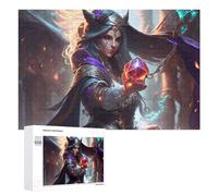 1000 PCS Jigsaw Puzzles for Adults Fantasy Sorceress Holding Crystal Ball Teenagers Puzzles Hands-on Game Improve Memory Parent-child Interaction 1000 PCS