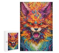 1000 PCS Jigsaw Puzzles for Adults Flaming Fox Vibrant Artwork Jigsaw for Adults Relax Games For Family Fun for Is Ideal As A Gift 1000 PCS