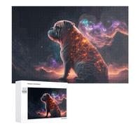 1000 PCS Jigsaw Puzzles for Adults Flaming Pug in Cosmic Dance Puzzles for Adults DIY Toys Home Decoration Difficult And Challenge 1000 PCS