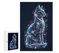 1000 PCS Jigsaw Puzzles for Adults Floral Cat Digital Art Puzzle for Adults Anti-Stress Toys A Work of Art Difficult And Challenge 1000 PCS