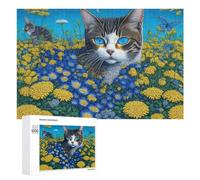 1000 PCS Jigsaw Puzzles for Adults Floral Cat Paradise -2 Teenagers Puzzles Hands-on Game Improve Memory Parent-child Interaction 1000 PCS