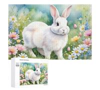 1000 PCS Jigsaw Puzzles for Adults Floral Field Bunny Teenagers Puzzles Hands-on Game Improve Memory Parent-child Interaction 1000 PCS