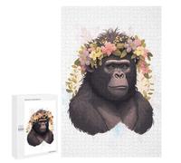 1000 PCS Jigsaw Puzzles for Adults Flower Gorilla Watercolor Jigsaw Puzzle Hands-on Game But Fun And Humorous Birthday And Unique Gifts 1000 PCS