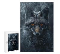 1000 PCS Jigsaw Puzzles for Adults Fox in Black Smoke Jigsaws for Adults DIY Toys Analysis And Logic Unique Gifts for Birthday And Christmas 1000 PCS