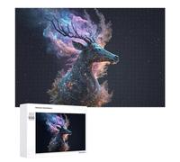 1000 PCS Jigsaw Puzzles for Adults Galactic Deer Cosmic Artwork -7 Jigsaw for Adults Relax Games For Family Fun for Is Ideal As A Gift 1000 PCS