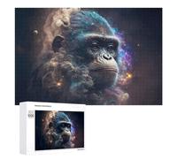 1000 PCS Jigsaw Puzzles for Adults Galactic Gorilla Cosmic Chimpanzee Portrait -1 Jigsaw for Adults Relax Games For Family Fun for Is Ideal As A Gift 1000 PCS