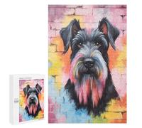 1000 PCS Jigsaw Puzzles for Adults Giant Schnauzer Graffiti Jigsaw for Adults Brain Teaser Game Birthday Present Difficult And Challenge 1000 PCS