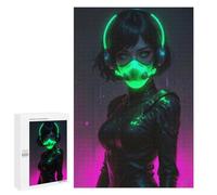 1000 PCS Jigsaw Puzzles for Adults Girl Toxic Neon Mask Jigsaw for Adults Relax Games Hand Speed Race for Is Ideal As A Gift 1000 PCS