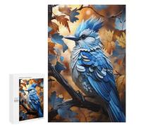 1000 PCS Jigsaw Puzzles for Adults Glowing Blue Jay Jigsaw for Adults Relax Games Hand Speed Race for Is Ideal As A Gift 1000 PCS