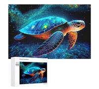 1000 PCS Jigsaw Puzzles for Adults Glowing Sea Turtle Artwork Puzzles for Adults DIY Toys Home Decoration Difficult And Challenge 1000 PCS