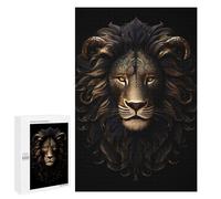 1000 PCS Jigsaw Puzzles for Adults Gold Dark Lion Jigsaw for Adults Brain Teaser Game Birthday Present Difficult And Challenge 1000 PCS